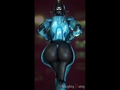 Well Endowed Assaultron Shows Off Her Voluptuous Ass As She Walks Away