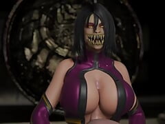 Mileena Sucks a Cock and Rubs It Between Her Huge Tits