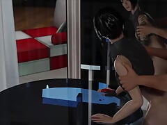 Faith Connors Bent Over a Table and Fucked in Front of a Mirror