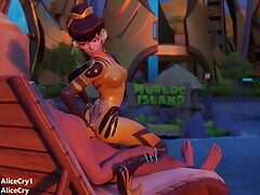 Bee Skin Dva (Bva) Rubs Her Tight Ass on a Big Cock in the Sunset