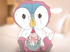 Piplup On The Butt of Bulma !Pokemon and dragon ball anime Hentai ( Cartoon 2d sex )porn