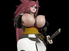 Baiken from Guitly Gear's Massive Tits Bounce When She Walks
