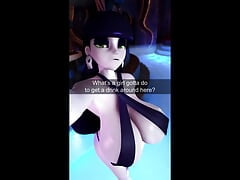 Sexy Goth Purple Chick Swings Her Big Tits in a Revealing Bikini