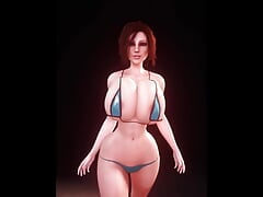Girl In Swimwear Is Walking Into Swimorgy Party