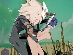 Yelan from Genshin Impact Gets Fucked Hard from Behind and Groped By a Hilichurl
