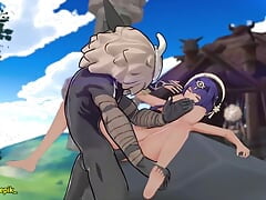 Candace from Genshin Impact Gets Fucked in Missionary On a Rock By a Hilichurl