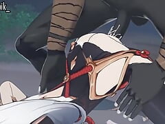 Shenhe Caught by a Hilichurl and Fucked Until She's Creampied and Given a Facial