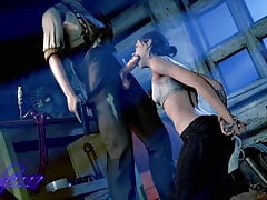 Sexy Handcuffed Chick Takes a Big Cock Down the Throat