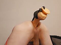 Daddys slut taking it deep, massive dildo stretching my ass pussy like a good girl crossdresser femboy fucked silly gay ladyboy