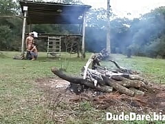 Lecherous cowboy banged doggystyle with a bareback cock