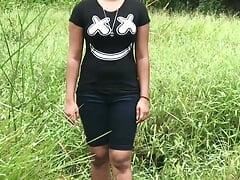 Risky jungle sex horny beautiful girl