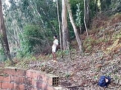 Skinny with a Big Dick Eating a Stranger in the Woods