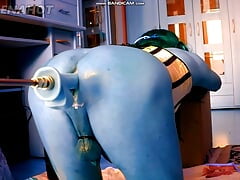 Hot blue Skin Avatar fucked by Machine clip 3