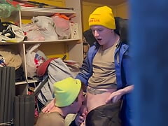 Stepfather spies on stepson and his boyfriend fucking in the barn - 455