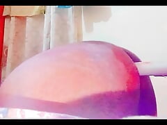 Pakistani Femboy big booty Lots of gaping and farting from chair rod in ass