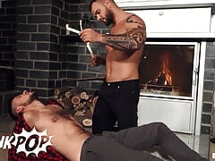 Hunks Jerome & John D Have Some Wax Play Before Getting Fucked In Front Of The Fire - TWINKPOP
