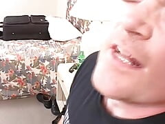 Blonde teen turns out to be a nymphomaniac! One cock isn't enough for her and she lets 3 fuck her at the same time!