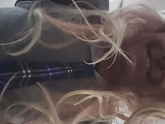 Sissy fucks dildos in gang bang