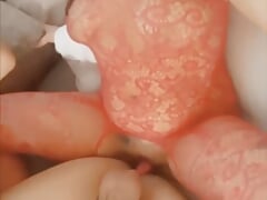 Mistress fucks her pussy and her subs tight sissy ass at the same time