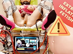 Extreme inflation of the ass with powerful compressors  - selfbondage timer