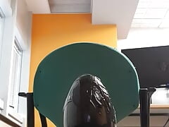 Anal classic insertion with the big 80mm egg shape plug.  Session 052 (stretching).  20220603.