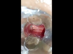beautiful latina masturbates her big butt with a speculum