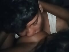 Indian wife big boobs kissing ass