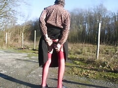 sounding urethral outdoors lingerie tranny 1