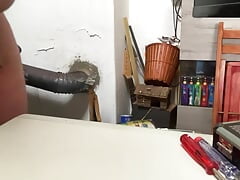One of my anal dildos and my inflatable dildo