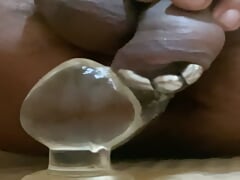 Peeing with my pierced cock on my butt plug and then showing my toenails full of piss