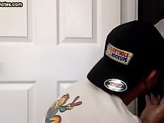 Gloryhole barebacked DILF sucks cock in amateur home video