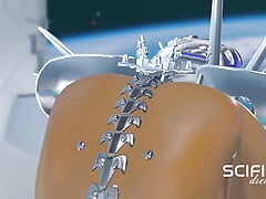 Sci-Fi desire. Black woman gets fucked by 3d dick-girl sex cyborg in a spacecraft