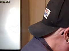Gloryhole BJ DILF fucked in homemade closeup private video