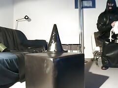 perv _klepperhexe present gasmask riding big dildo and drink piss