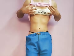 Indian Crossdresser fucking tight ass with cucumber
