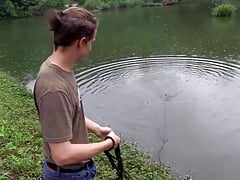 He Spots A Cute Twink Fishing And Offers Him Enough Cash To Make Him Suck His Dick - BIGSTR